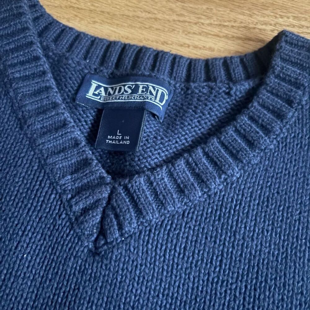 Lands-end Women's Navy and Blue Gilet